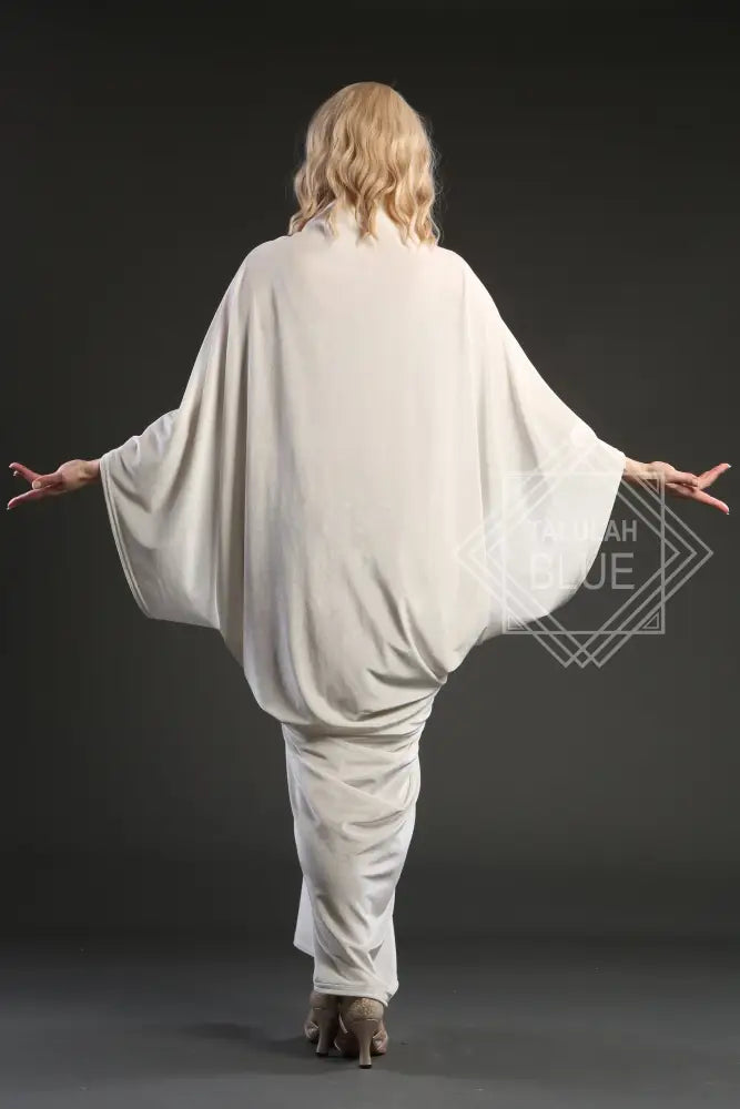 1920s Ivory Velvet Great Gatsby Bridal Wedding Dress - Floor length flapper Cocoon coat