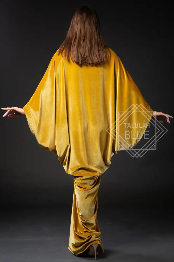 mustard yellow gold velvet 1920's flapper dress great Gatsby roaring twenties vintage style Talulah Blue