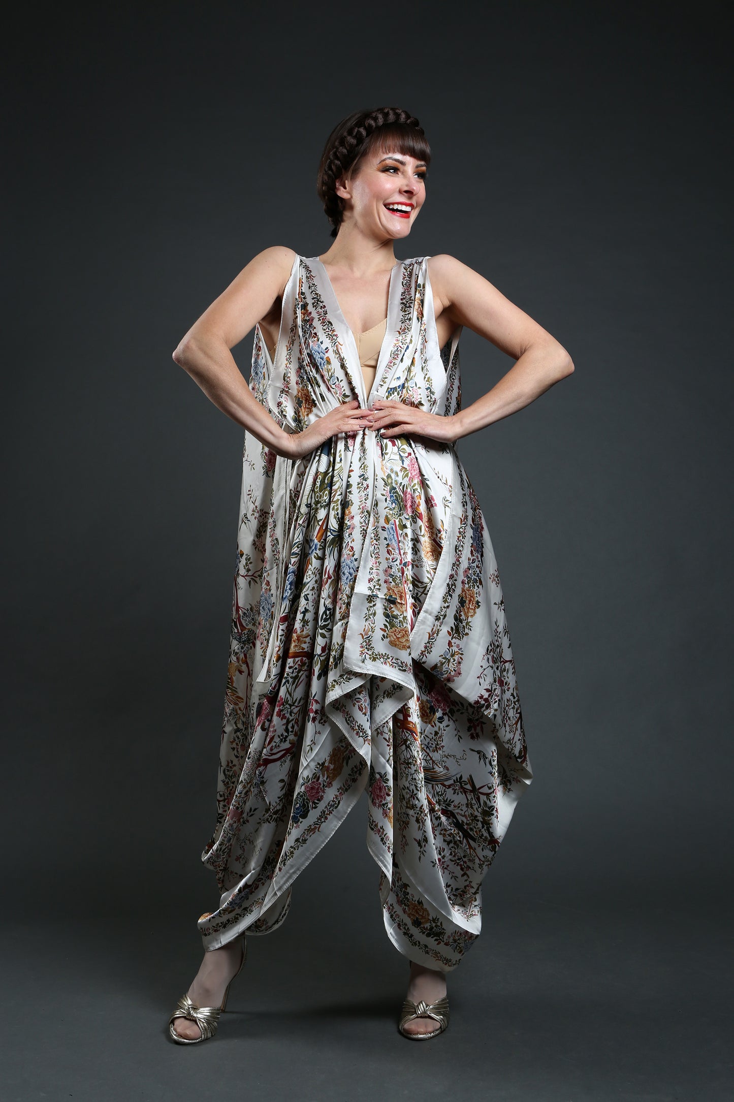White Paisley handkerchief dress