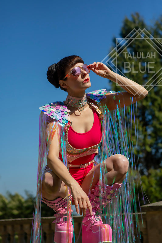 festival fringe top pink