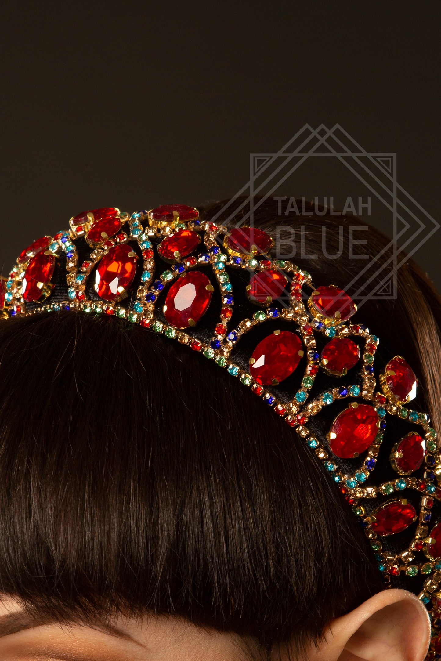 ruby red gem headband 1920s glamour