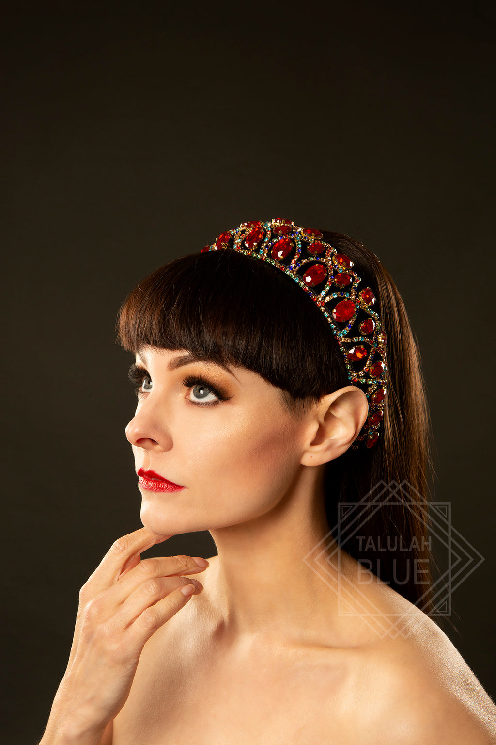 ruby red gem headband 1920s glamour