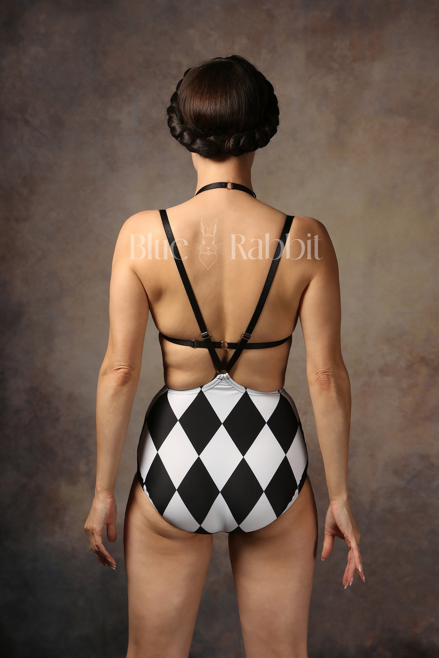 harlequin circus clow halloween costume lycra leotard playsuit