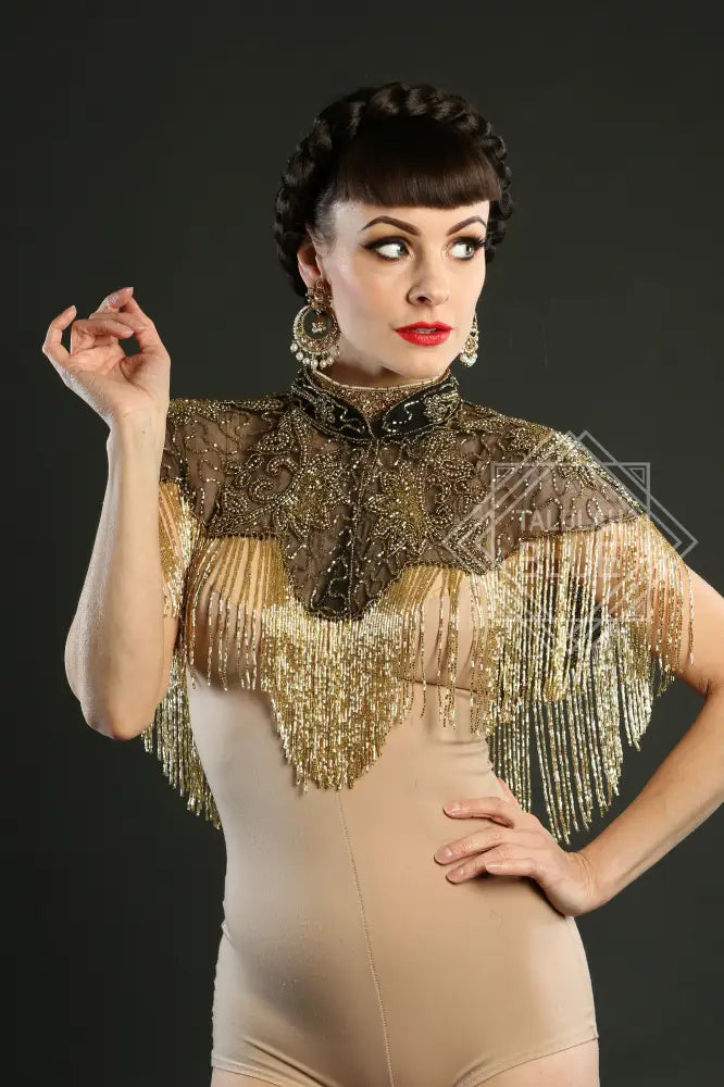 Black & Gold Sequin Cape Talulah Blue Costumes Black & Gold Sequin Cape Talulah Blue Costumes