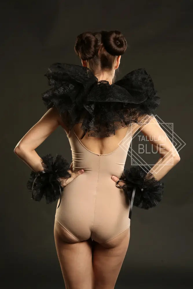 Black Lace Neck Ruffle or Cuffs ruff