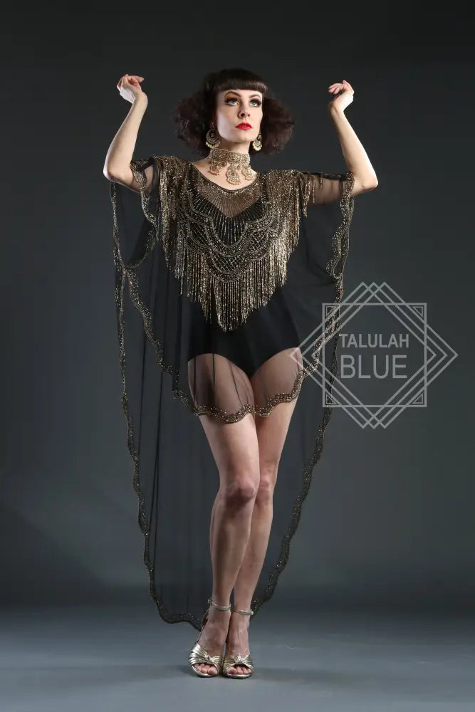 roaring twenites style flapper dress black beaded kaften, great gatsby party, sheer black mesh, vintage fashion