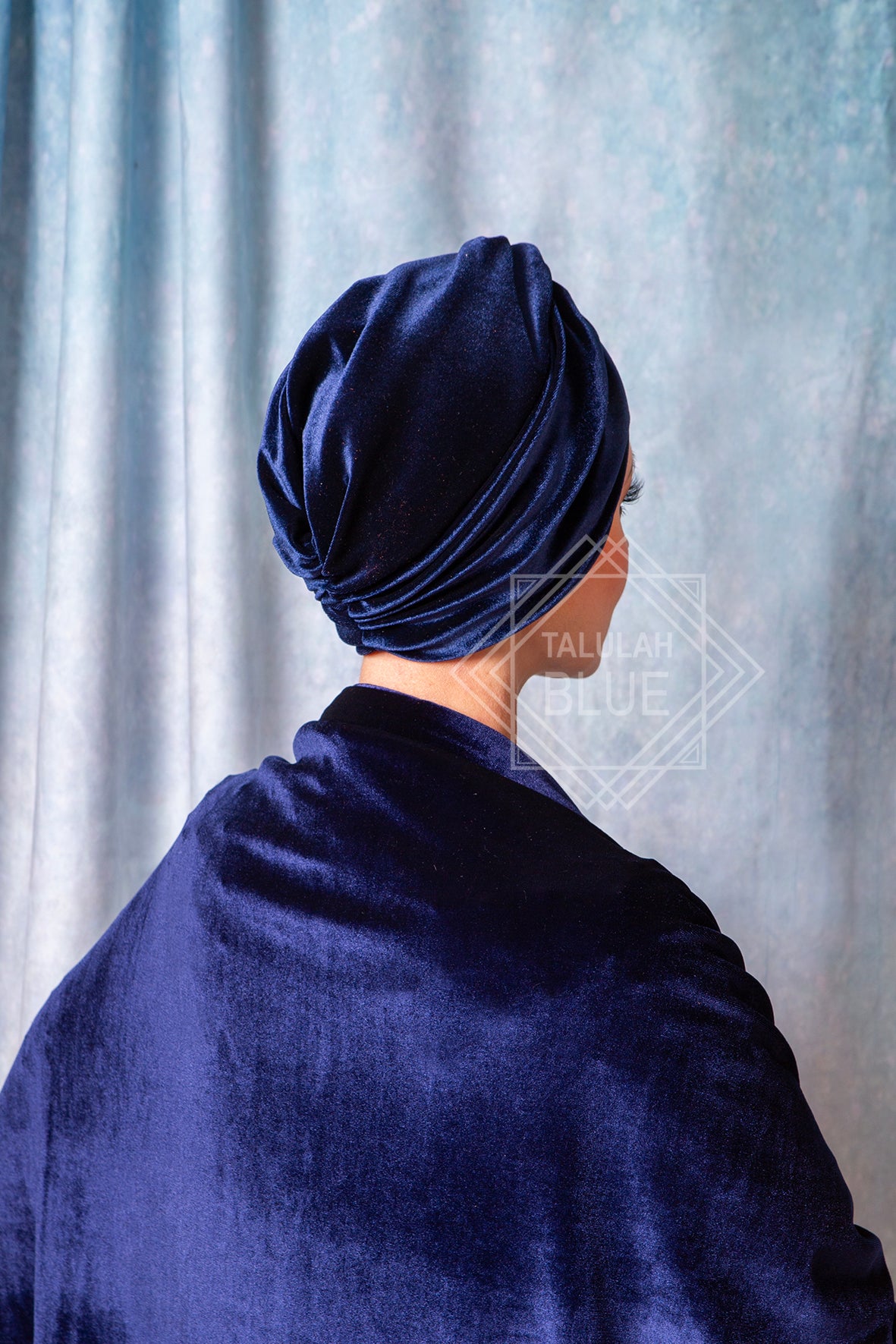 navy blue velvet turban great gatsby costume 1920's vintage style, burlesque costume, fashion turbans for ladies