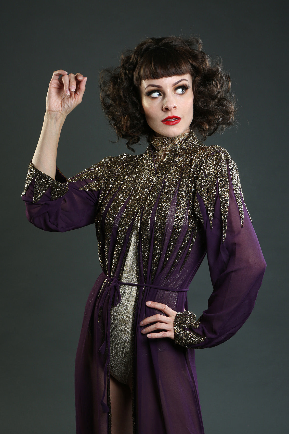 purple overcoat housecoat jacket circus costume