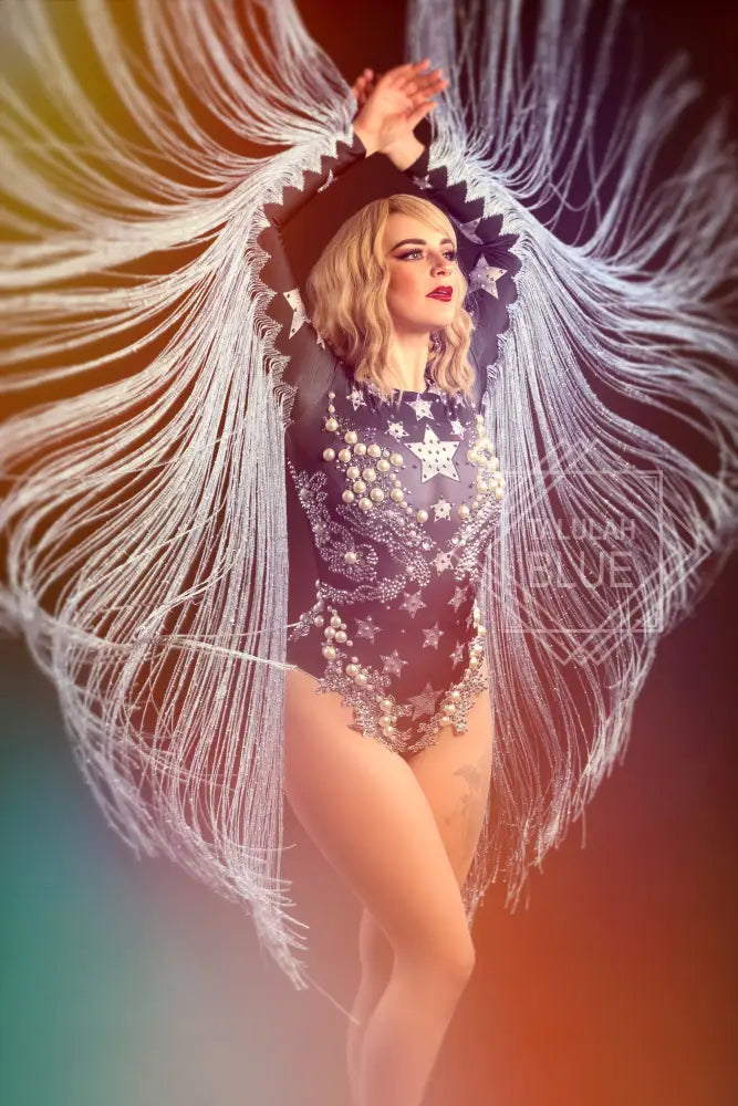 Rock Star Fringe Sleeve Leotard – Talulah Blue Costumes