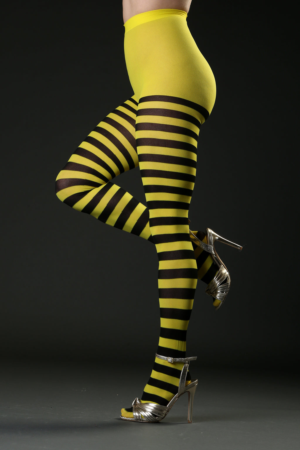 Yellow and Black Stripe Tights