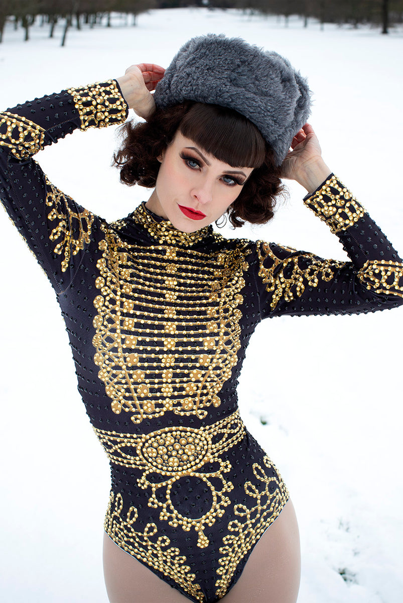 Black and gold 2025 leotard