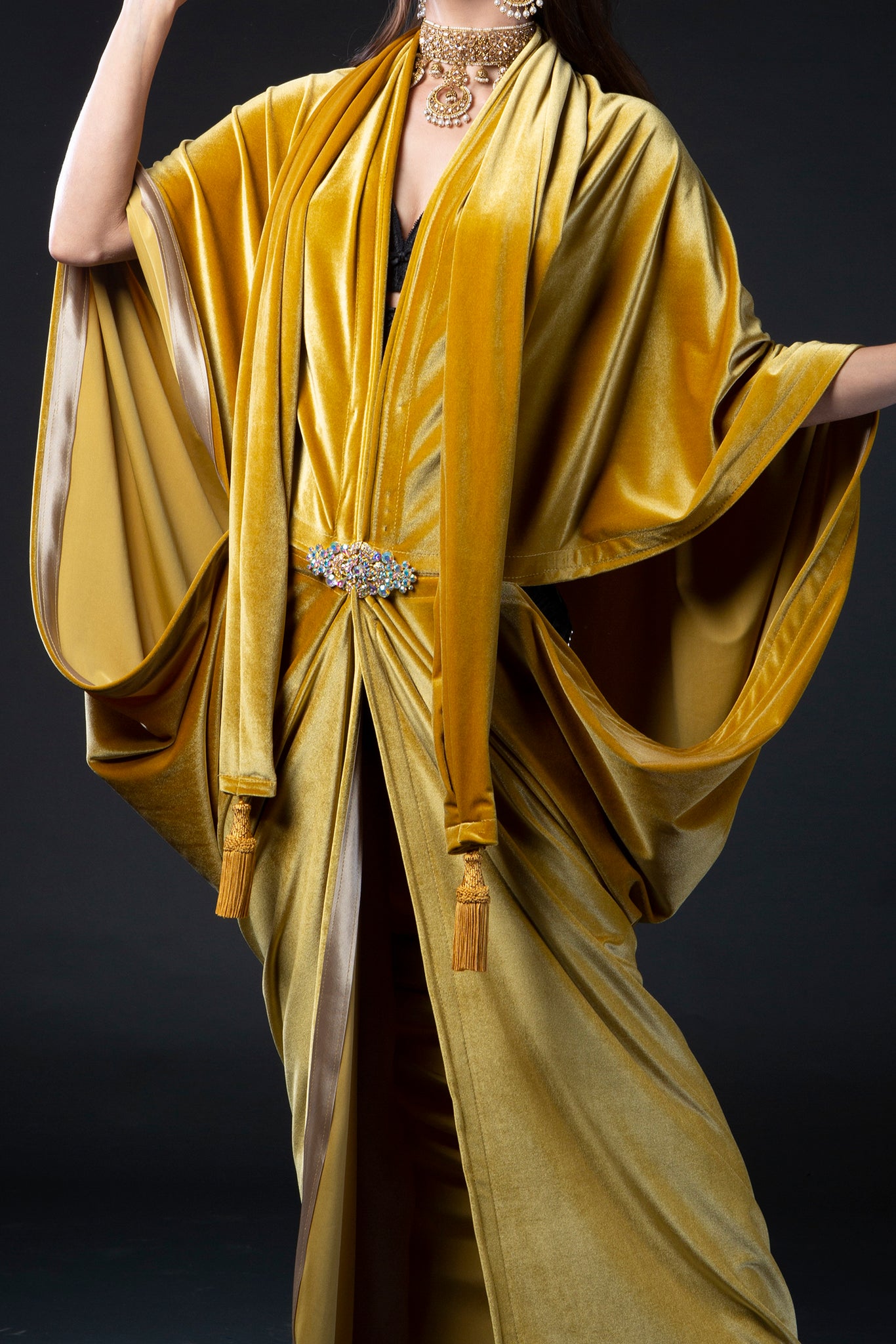 mustard yellow gold velvet 1920's flapper dress great Gatsby roaring twenties vintage style Talulah Blue
