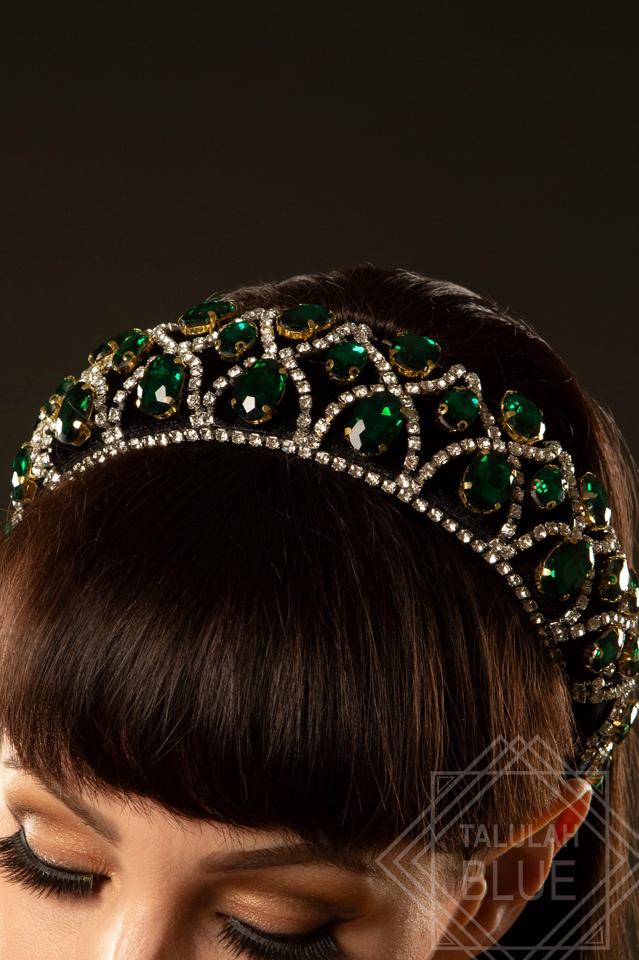 emerald gem headband 1920s glamour