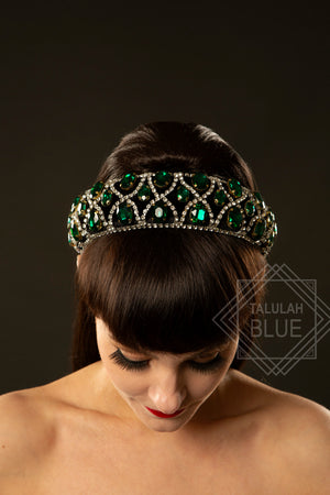 emerald gem headband 1920s glamour