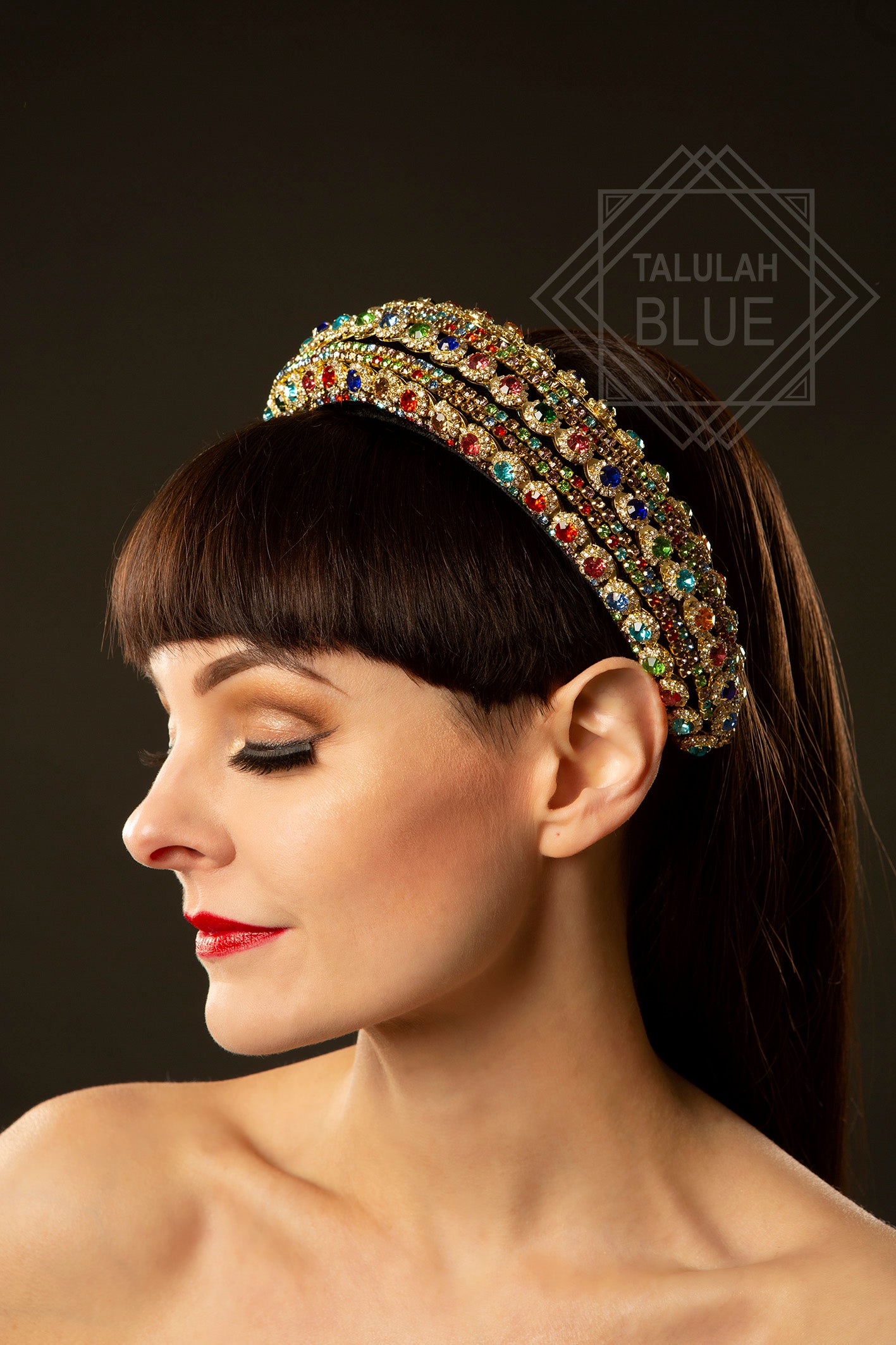 Gold Multicolour Gem Encrusted Headband