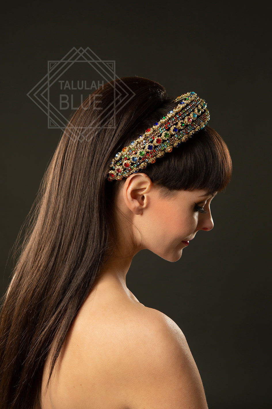 Gold Multicolour Gem Encrusted Headband