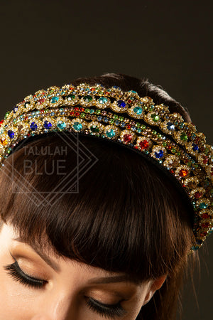 Gold Multicolour Gem Encrusted Headband