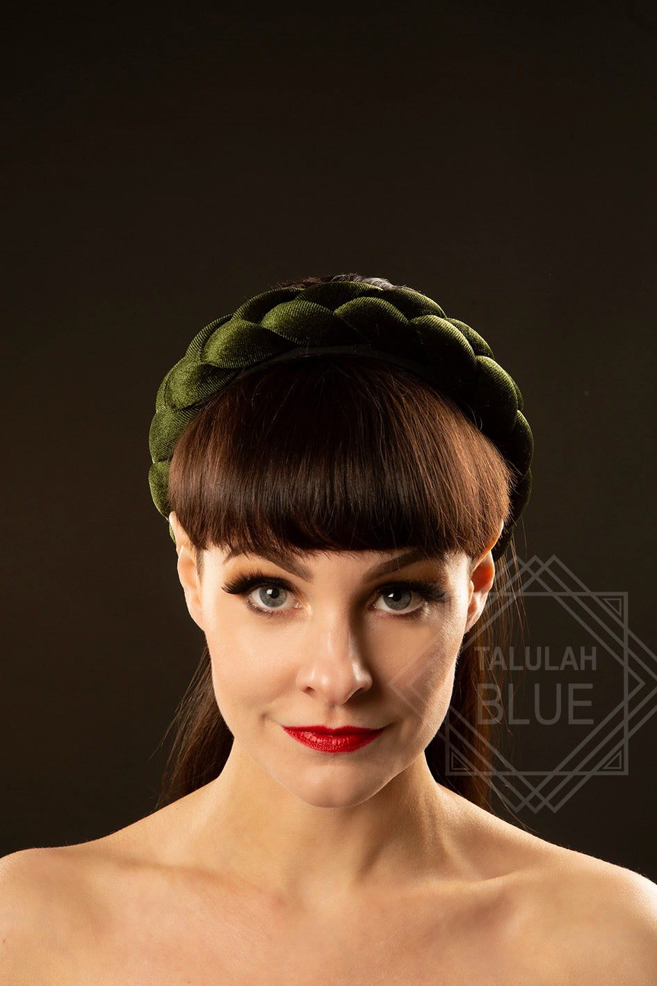 Green Plaited Velvet Headband