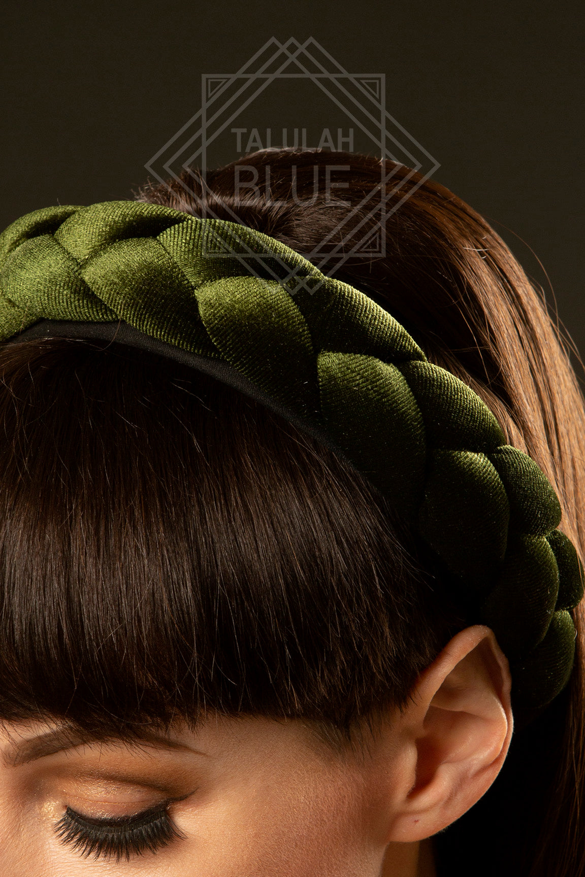 Green Plaited Velvet Headband