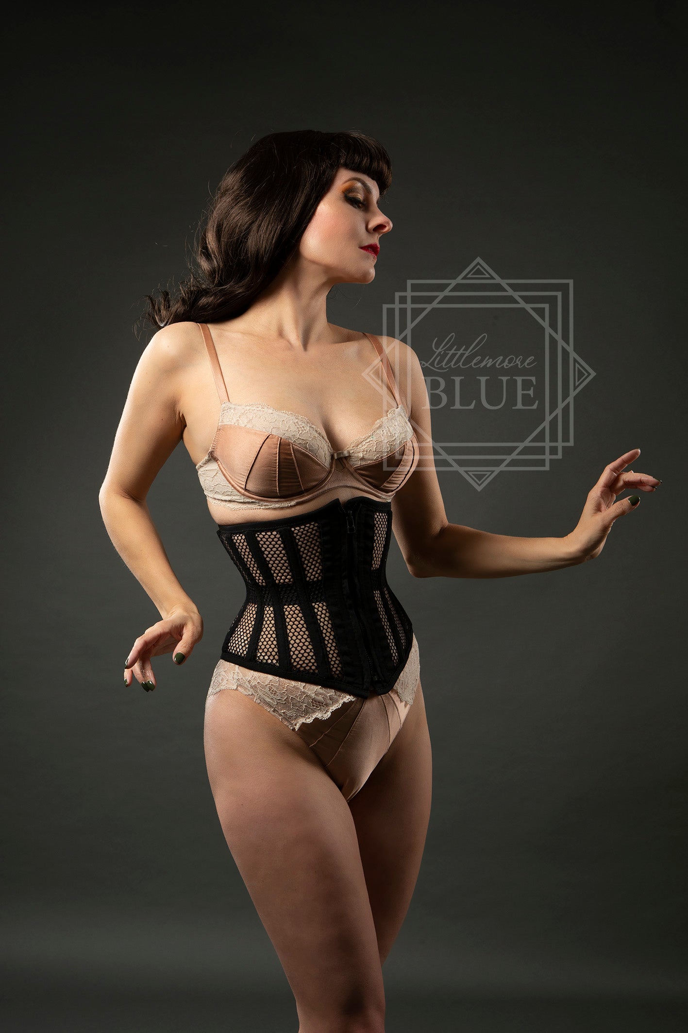 Black Mesh Mid Size Corset