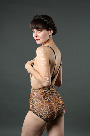 Leopard Print Suspender Playsuit Circus Costume
