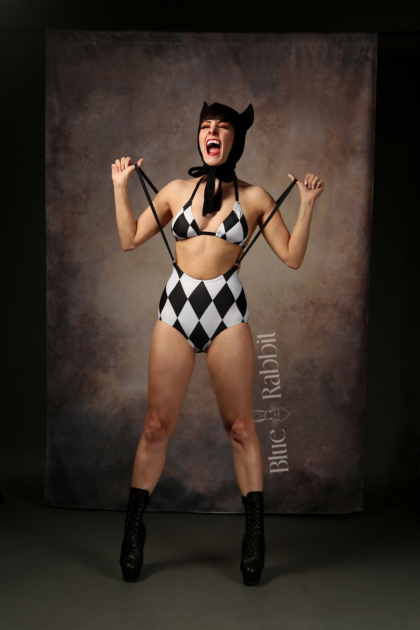 harlequin circus clow halloween costume lycra leotard playsuit