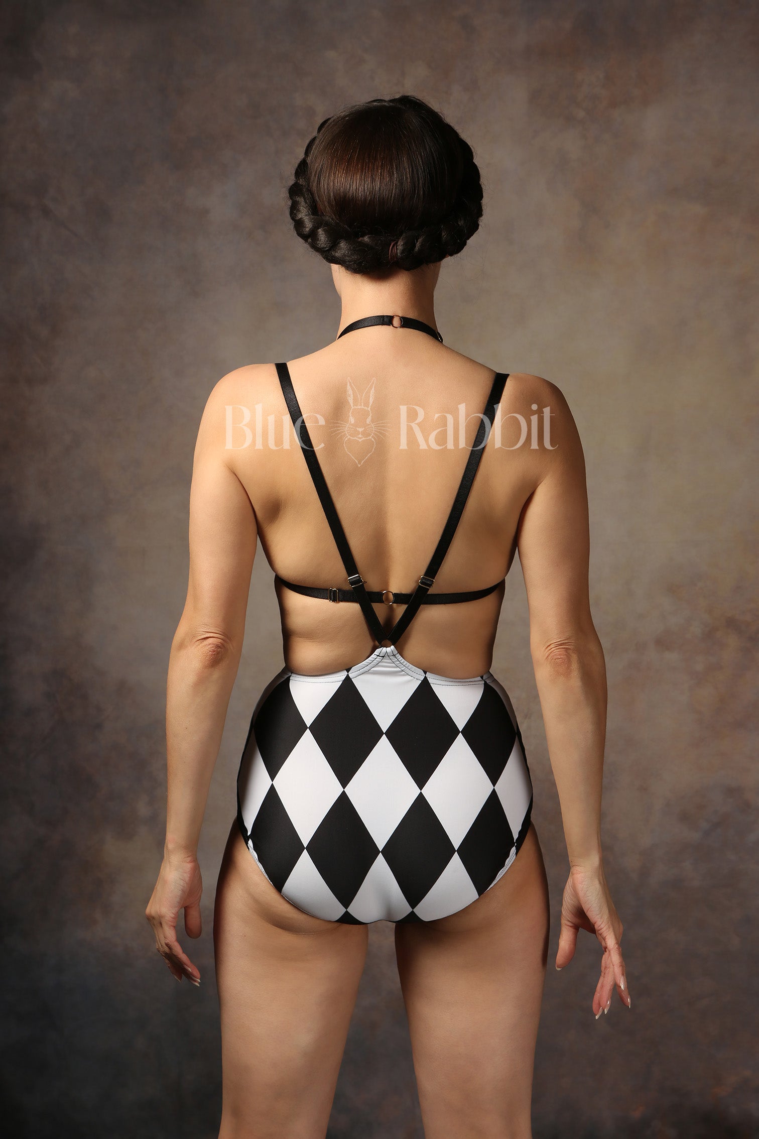 harlequin circus clow halloween costume lycra leotard playsuit