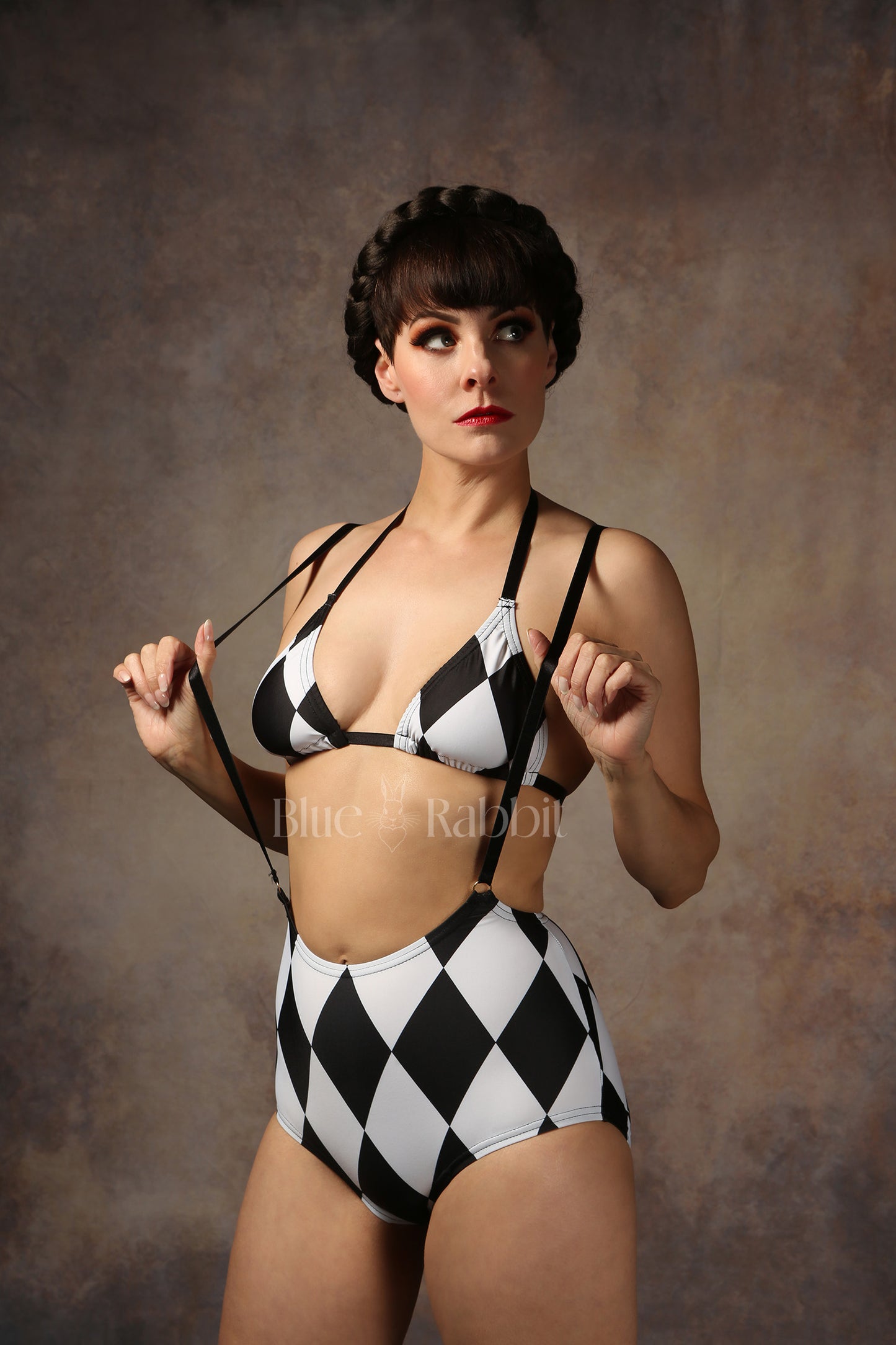 black stripe lycra womans wrestling outfit cheerleader circus costume fancy dress