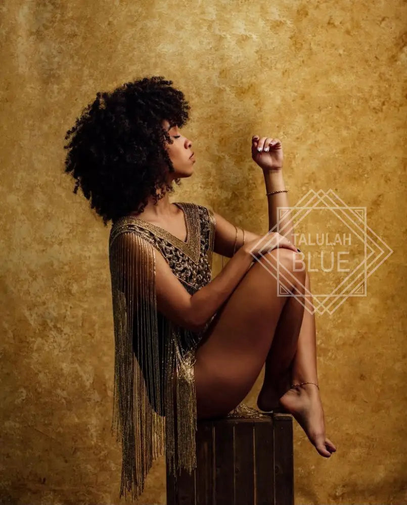 Black and Gold Fringe Cape cape