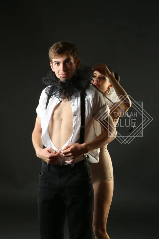 Black Circus Neck Ruffle ruff
