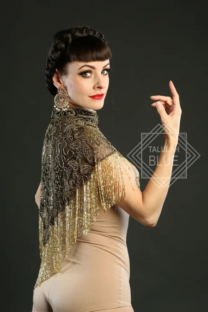 1920 style beaded flapper cape great Gatsby outfit