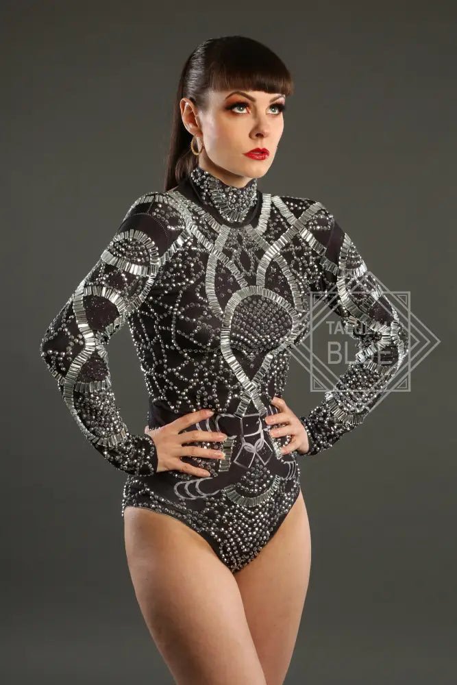 Black & Silver Gem Leotard leotard