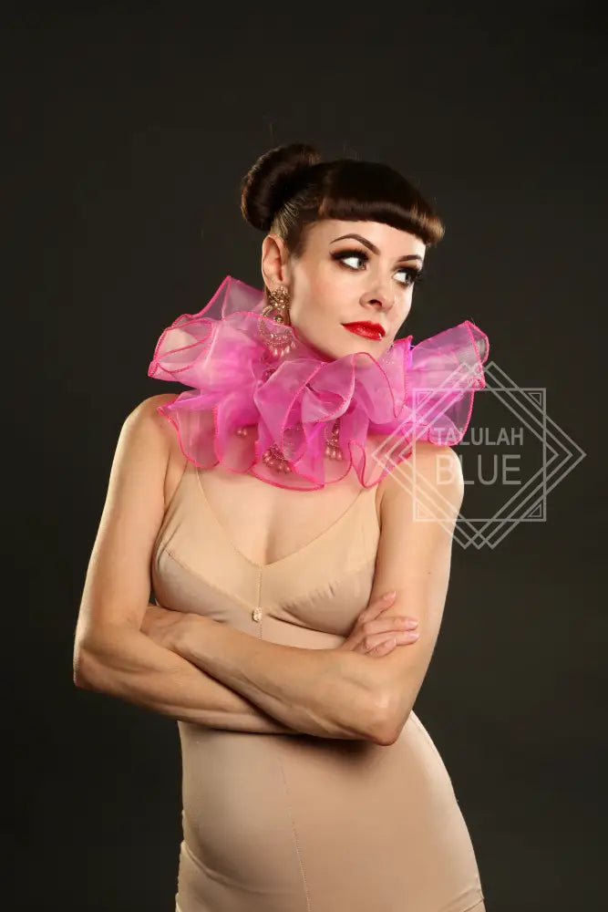 Luxury Organza Neck Ruffs Circus Costume, fancy dress shop