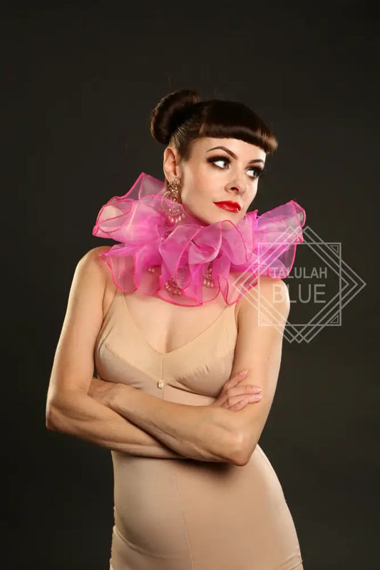 Luxury Organza Neck Ruffs Circus Costume, fancy dress shop