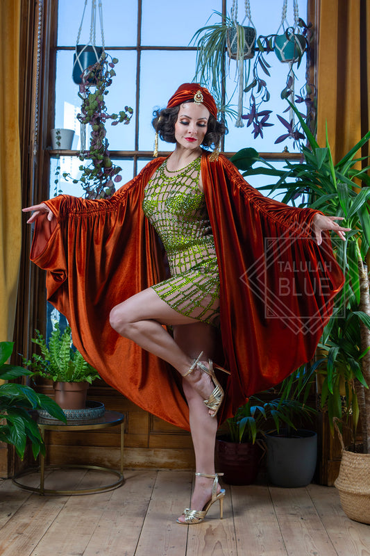 orange shrug flapper dress for that roaring twenties outfit, peaky blinders great gatsby dress, fancy dress shop, burlesque costume, 1920's dress