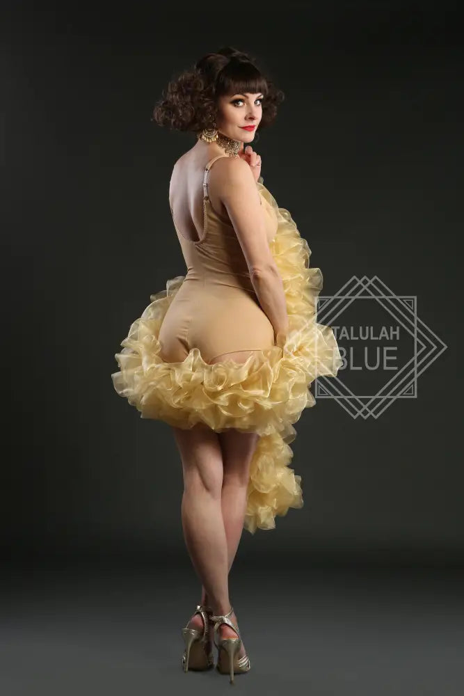 Pale Gold Burlesque Organza Boa ~ vegan ~ cabaret and drag costume boa