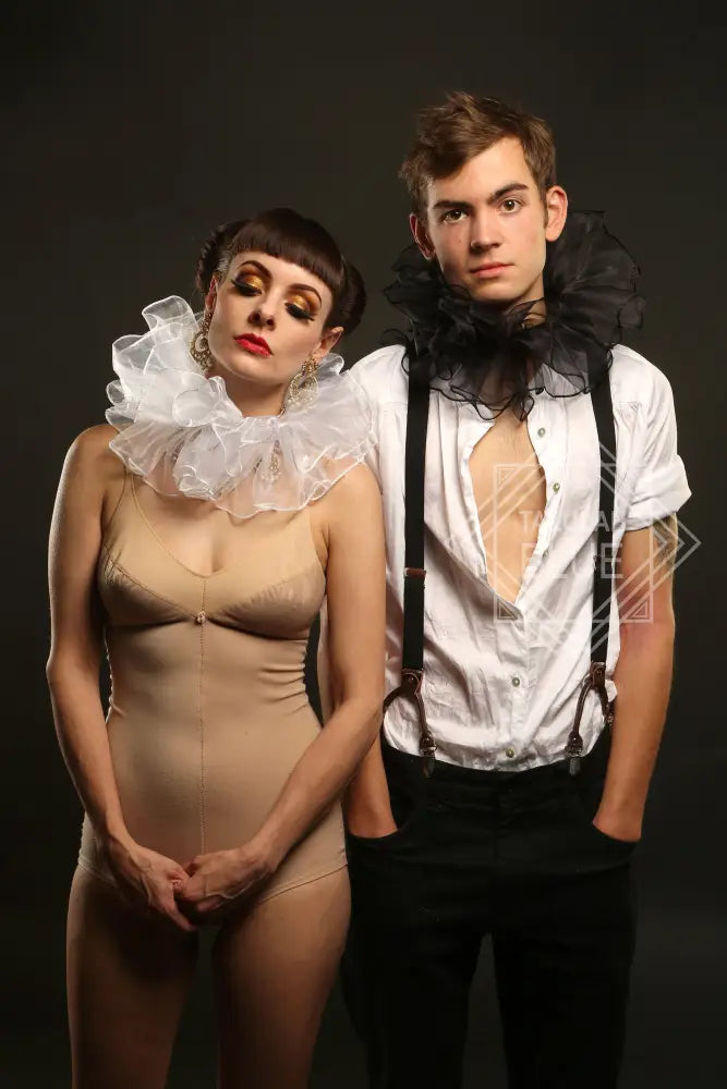 mens circus costume neck ruffle clown