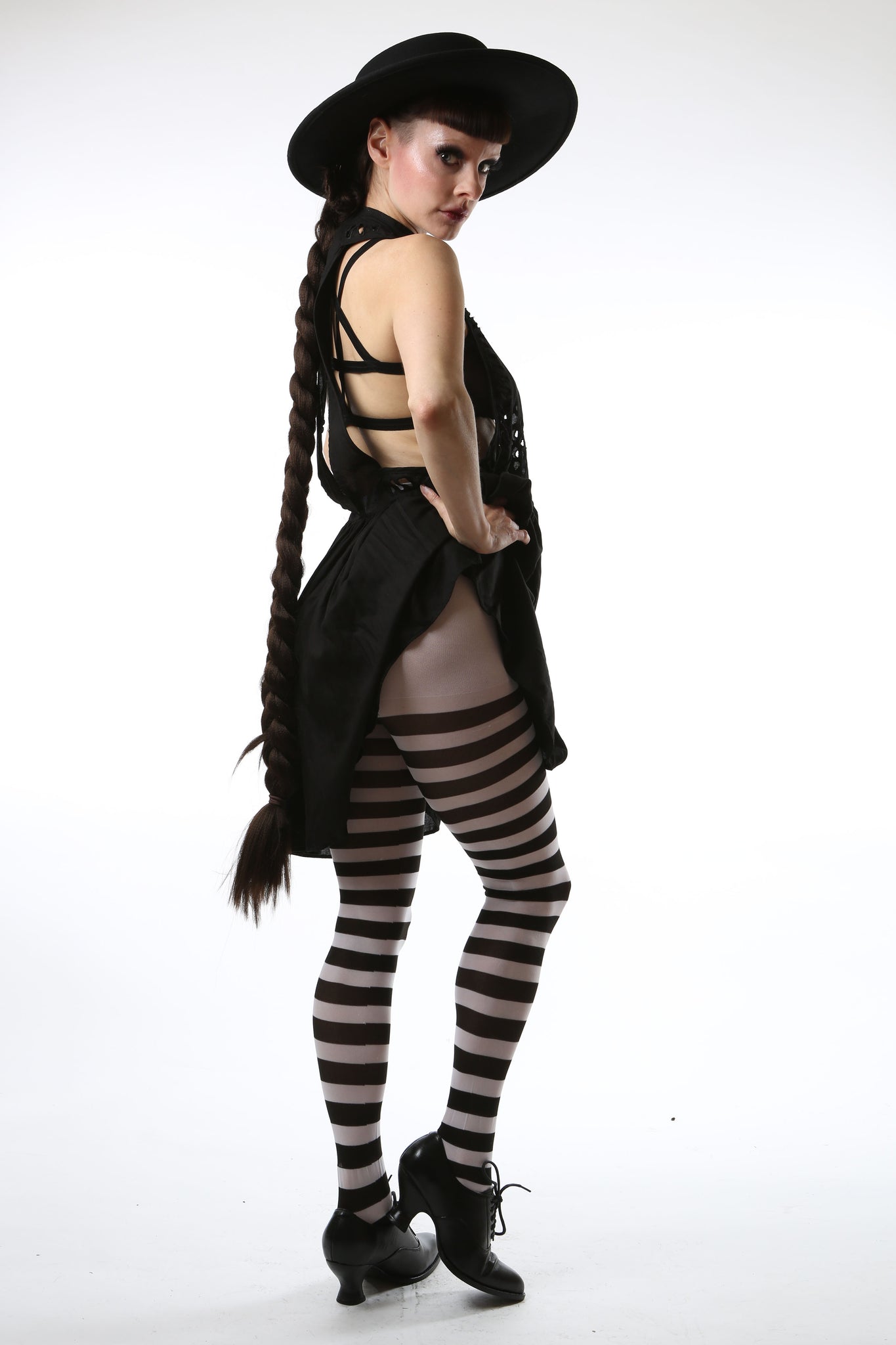 Black and White Stripe Tights