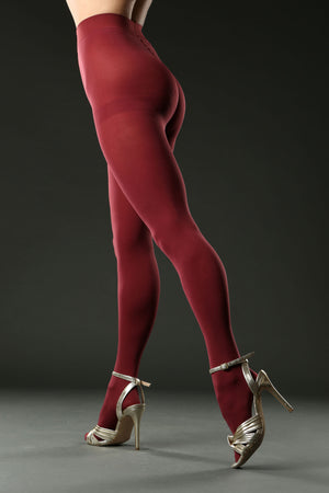 burgundy red wine opaque tights pantyhose