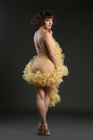 Pale Gold Burlesque Organza Boa ~ vegan ~ cabaret and drag costume
