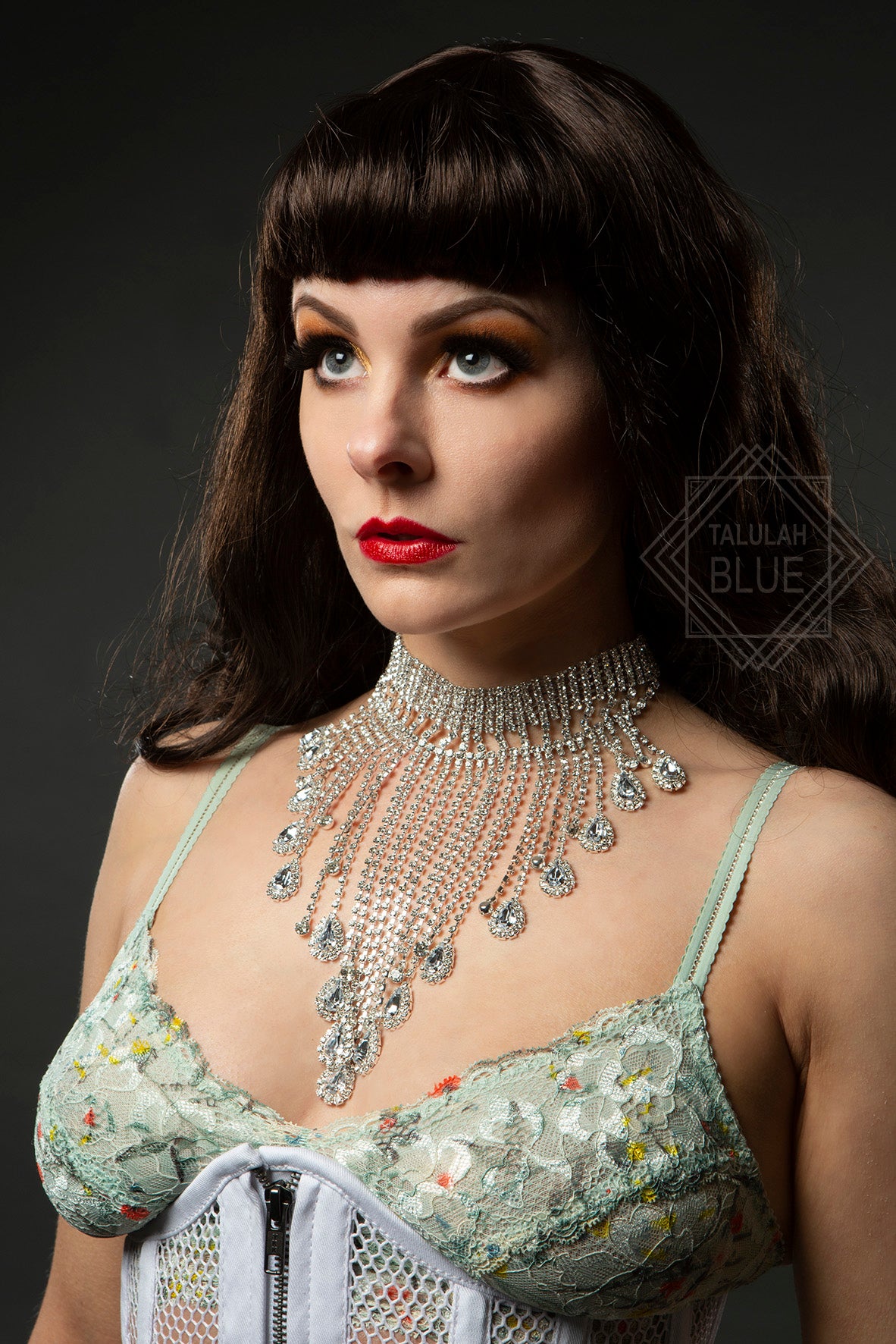 Showgirl teardrop costume necklace
