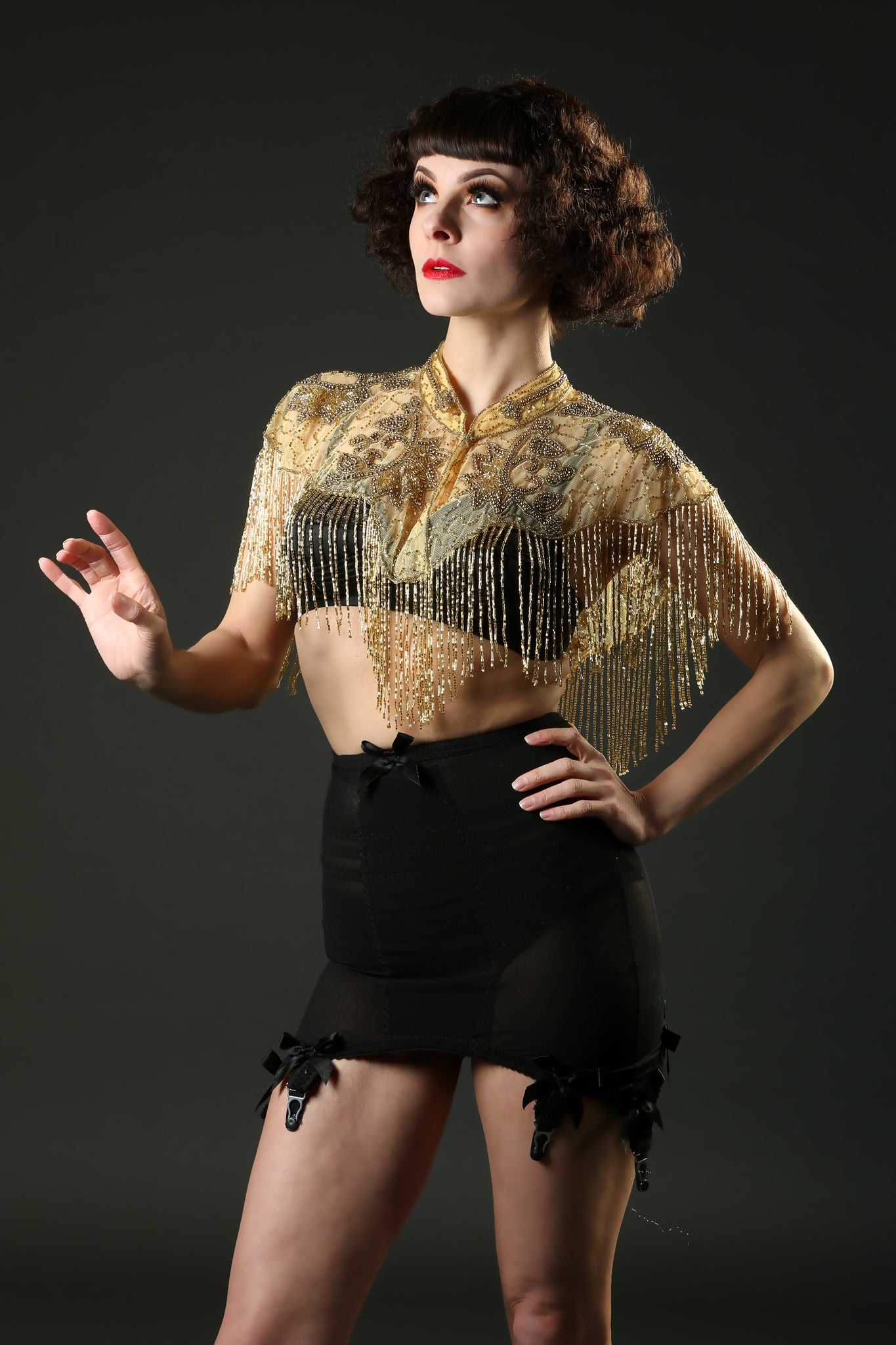 Gold 1920 Sequin Tassel Cape