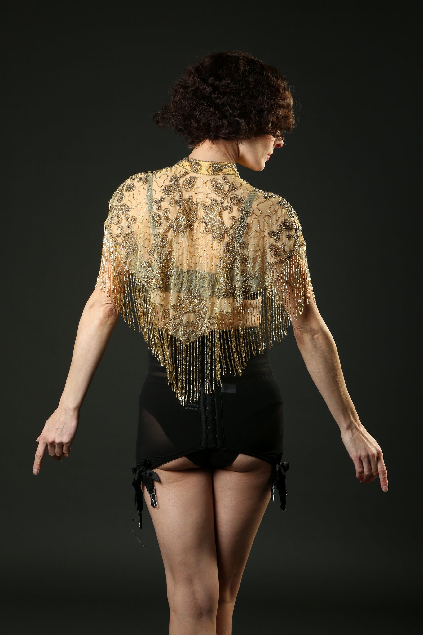 Gold 1920 Sequin Tassel Cape