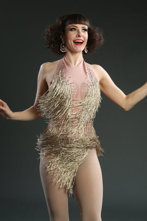 Gold Fringe Dance Leotard