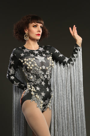 star fringe dance leotard festival fashion